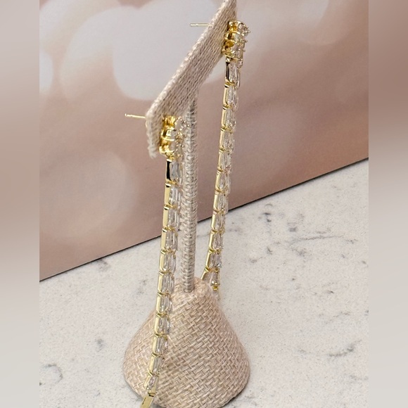 CH Crystal Haze Gold-Tone Chandelier Earrings - Picture 4 of 8